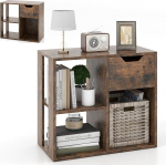 HOMASIS raamaturiiul, kuubikriiul sahtli ja 3 sektsiooniga, puidust seisev riiul, kontoririiul avatud riiulitega, ruumijaoturi raamaturiiul elutuppa, kontorisse, magamistuppa (pruun)