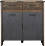 trendteam smart living - Prime - Sahtlikapp - Vana tammepuit / Matera - 4 kambri ja 2 sahtliga elutoa kapp - (B x K x S) 119 x 110 x 42 cm - T&ouml;&ouml;stuslik stiilis