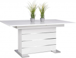 001639 - S&ouml;&ouml;gilaud v&auml;ljat&otilde;mmatava lauaga 160 - 200 x 75 cm x 90 cm Dekoratsioon Valge
