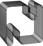 sk&oslash;lm Modi k&uuml;ljelaud, mida saab kasutada ka tooli ja raamaturiiulina - must metallist diivanilaud - ruudukujulise disainiga hoiuriiul elutuppa, magamistuppa ja kontorisse - valmis &ouml;&ouml;kapp 45 x 36 x 46 cm