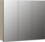 trendteam smart living - PureBliss - Peegelkapp - Kashmiri helehall - Groove Look - 9 kambrit + 6 riiulit - 90 x 80 x 20 cm (B x K x S) - Keskmist ust saab paigaldada vasakule ja paremale poole