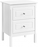Yaheetech Bedside Table with 2 Drawers Box Spring Bed Side Table Wooden Sofa Table Night Console 48 x 40 x 61 cm White