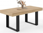 IDMarket - Table &agrave; Manger Extensible Rectangle Phoenix 4-6 Personnes Bois et Noir 120-160 cm