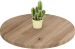 LAMO Manufaktur &uuml;mmargune puidust lauaplaat, 50 cm, naturaalsest puidust, lauaplaat kohvilauda, kohvilauda, &ouml;&ouml;kapile, paksus: 28 mm, v&auml;rv: p&auml;hkelpuu