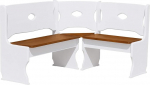 k koma Corner Bench Solid Pine White and Oak Colour (100 x 140 cm)