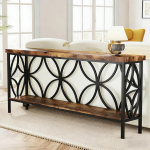 Diivaniriiul, t&auml;ispuidust &uuml;laosa ja tugevdatud metallraam, kahetasandiline hoiuruum, t&ouml;&ouml;stuslik konsoollaud esikusse ja elutuppa (must, 160 cm / 63 tolli)