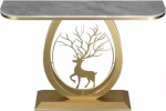 Moderner Eingangstisch,Konsolentisch Schmal,Console Table Eingangstisch f&uuml;r die Inneneinrichtung mit Metallrahmen,Oberfl&auml;che aus Marmoriertes Muster(Gold+Gray,100cm/39.3")