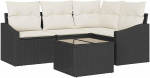 4-teiliges Garten-Sofa Set mit Kissen in Braun aus Poly-Rattan Gartenlounge Model3346707
