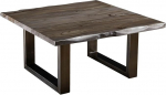 #0317 Solid Coffee Table Tree Edge Freeform Freeform 90 x 90 cm Sheesham m&ouml;&ouml;bliplaat Paksus 3,5 cm