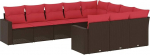 Garten-Sofagarnitur Ecksofa Braun PE-Rattan 62x62x69cm Mit Armlehnen - Terrasse oder Innenhof Model3219484