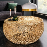 NUBE kuldne kohvilaud alumiiniumist oksadisainiga, k&auml;sitsi valmistatud 80 cm