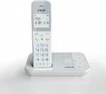 VTech XS1050 DECT telefon juhtmeta telefon automaatvastajaga, helistaja tuvastamine / helistamisfunktsioon helitugevuse v&otilde;imendi k&auml;ed-vabad funktsioon k&otilde;ne kaitse helistaja lukustus valge