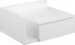 AC Design Furniture FIA White Bedside Table with 1 Drawer, White Closet, Minimalist Scandinavian Style Bedside Cabinet, Wall Shelf with Drawer, W40 x D32 x H16.5cm, 1 Piece