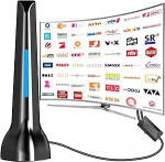 DVBT2 antenn, DVB-T ja DVB-T2 antenni siseruumides koos v&otilde;imendiga, pika ulatusega ja 360&deg; vastuv&otilde;tuga, siseruumide antenn telerite jaoks tugeva magnetilise alusega, sobib 4K 1080p ja k&otilde;ikidele teleritele.