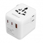 25 W reisiadapter maailmas, 5 in 1 universaalne adapter USB A, USB C, 1 &uuml;lemaailmne pistikupesa ja USA/JP pistikupesa, reisipistik rahvusvahelise pistikupesa adapter EL USA UK Kanada Jaapan Austraalia jaoks