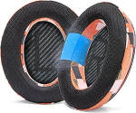 WC Freeze QC35 - jahutusgeeliga k&otilde;rvapadjad Bose QC35 ja QC35ii (QuietComfort 35) k&otilde;rvaklappidele ja muudele k&otilde;rvaklappidele | Hingav spordikangas, jahutusgeel, eriti paks ja pikem jahutus | oranž prisma
