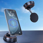 Magnetiline mobiiltelefoni hoidja auto MagSafe autokinnitus koos laadimisfunktsiooniga, vaakum iminapp p&ouml;&ouml;ratav auto mobiiltelefoni hoidja iPhone 16/15 Pro Max jaoks, magnetr&otilde;ngaga Samsung S25/S24/S23 jaoks