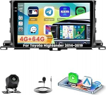 4+64G Android 15 autoraadio Toyota High-Lander 2014-2019 traadita Carplay Android Car Roinvou, 10.1-tolline autoraadio Incell puuteekraaniga GPS-navigatsiooniga Bluetooth EQ WiFi RDS FM SWC MIC tagurdamine