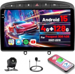 4G + 64G 9-tolline puuteekraaniga autoraadio Peugeot 308 408 2007-2015, raadio koos juhtmevaba CarPlay ja Android autoga, GPS, WiFi, Bluetooth, RDS, FM, USB, SWC, mikrofon, tagurduskaamera.