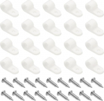 hankekaart 60 St&uuml;ck Kabelklemmen 1/2 Zoll R-Type Nylon Kabelclip Drahtklemme Seil Licht Montage Cord Fastener Clips mit Schrauben f&uuml;r Drahtmanagement, Wei&szlig;