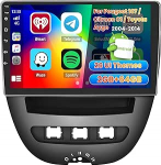Roinvou 2+64G Android 15 autoraadio Peugeot 107 / Citroen C1 / Toyota Aygo 2004-2014 juhtmevaba Carplay ja Android Car, 10-tolline puuteekraaniga raadio koos Mirror Link WiFi GPS Bluetooth EQ FM / RDS SWCga