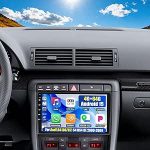 OiLiehu 4G+64G Android 15 Autoradio f&uuml;r Audi A4 (B6/B7) S4 RS4 8E 2000-2009 Wireless CarPlay Android Auto 9'' Autoradio mit Bildschirm mit Bluetooth GPS Mirror Link FM RDS WiFi SWC EQ Tagasis&otilde;idukamera