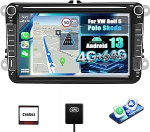 CAMECHO 4G + 64G Android 13 autoraadio VW Golf 5 Polo Skoda jaoks koos Navi Carplay Android autoga, Golf Double DIN autoraadio 8-tollise puuteekraaniga koos Bluetooth 5.0/32EQ Mirror Link FM/RDS WiFi SWCga