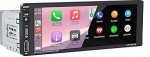 1 DIN autoraadio juhtmevaba CarPlay, Android auto, 6,9-tolline puuteekraan, Bluetooth autoraadio, toetab FM AM, RDS raadio, Mirror Link, USB Type C, h&auml;&auml;ljuhtimine, voolukatkestuse m&auml;lu
