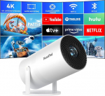 XuanPad Mini projektor, kaasaskantav, elektriline fookus, toetab 4K ja 1080P, Android App, WiFi 6, Bluetooth, automaatne vertikaalne korrektsioon, 180 &deg; p&ouml;&ouml;ramine, v&auml;ljas filmiprojektor