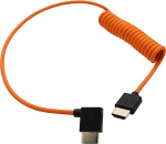 HangTon Paindlik spiraalne HDMI kaabel 8K60 4K120 Atomos Ninja V Shinobi Ultra monitorile, Canon R5mk2 Nikon z6iii Sony FX2 A7Siii Lumix S1R Fujifilm Blackmagic ZCAM paremale nurgale 50cm