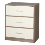 AKTIVE Max Home Multipurpose Bedside Table, Grey and White, 3 Lightweight Fabric Drawers, 58 x 30 x 70 cm, Wooden Frame, Bedroom Dresser, Bedside Table, Storage, Home Organisation, Decoration (18412)