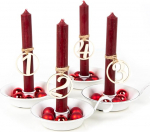 Logbuch-Verlag Advendikiriku k&uuml;&uuml;nlajalg punaste k&uuml;&uuml;naldega j&otilde;ulukaunistus ja numbrid 1 2 3 4 valmis kaunistatud kingituseks