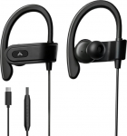Avantree C171 USB C k&otilde;rvaklapid ja mikrofon spordi ja jooksmise jaoks, k&otilde;rvaklappide ja helitugevuse reguleerimise funktsiooniga, &uuml;hildub Galaxy, Androidi ja teiste C-t&uuml;&uuml;pi nutitelefonidega