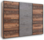 Stella Trading Michel Elegant Bedside Table with Two Drawers - Stylish Bedside Cabinet for Your Bed in Old Style Look, Concrete Oxide - 60 x 47 x 39 cm (W x H x D)