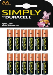 Duracell Simply Long Life Premium patareid 1.5V Alkaline - 12 patareid pakendis