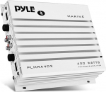 Pyle PLMRA402 Elite seeria veekindel merekindel v&otilde;imendi - 400 W 4-kanaliline t&auml;iustatud h&uuml;drov&otilde;imendi s&uuml;steem, kahekordne MOSFET toiteallikas, GAIN taseme kontroller, RCA Stereo sisend ja LED indikaator