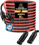 GLIESE p&auml;ikesekaabel 4 mm&sup2;/6 mm&sup2;, H1Z2Z2-K p&auml;ikesekaabli pikendus, PV-kaabel, p&auml;ikesekaabli pikenduskaabel, punane/must, PV-kaabel p&auml;ikesepaneelile, fotogalvaaniline adapterkaabel (4 mm&sup2; x 10 m)