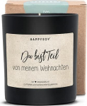 HAPPYSOY Du bist Teil von meinem Weihnachten, Sojawachs-Duftkerze, wundervoller Duft, &uuml;ber 60h Brenndauer, Geschenkidee zu Weihnachten f&uuml;r Freundin