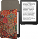 kwmobile &uuml;mbris &uuml;hildub Amazon Kindle Paperwhite (2024)/Colorsoft - korgist eReader kaitsekate - Mandala plaadid roosa punane sinine