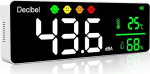 Digital Decibel Meter, 3-in-1 Sound Level Meter, Wall Hanging, Sound Level Meter with Temperature & Humidity, 30 ~ 130 dB, 11 Inch Large LED Screen, for Home, Baby Room, Library