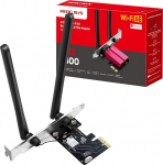 Mercusys AXE5400 Tri-Band Wi-Fi 6E Bluetooth 5.2 PCIe adapter kahe antenniga, PCIe WiFi kaart, OFDMA, MU-MIMO, madal latentsus, MTK Wi-Fi 6 kiibistikomplekt, uusim WPA3, toetab Windows 10/11 (64bit).