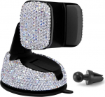 Bling Bling Air Vent Phone Holder, 2 in 1 360&deg; Rotation Dashboard Auto Air Vent Mount Mount Holder for iPhone X, 8/8 Plus, 7/7 Plus, 6/6 Plus, Samsung Galaxy S9, S8, S7, S6