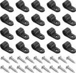 hankimise kaart 120 tk kaabliklambrid 1/2" R-t&uuml;&uuml;pi nailonist kaabliklamber traat klamber k&ouml;is valguse kinnitamine juhtme kinnitamise klambrid koos kruvidega juhtmete haldamiseks, mustad