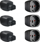 EL-C14 pistik, 6 IEC-pistiku pakk, C14 CEE7-le, 250V/10A CEE Schuko adapter, IEC-pistik sobib andmekeskustele, PDU-&uuml;ksustele, v&auml;ikestele serveritele, v&otilde;rguseadmetele ja UPS-idele.