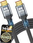 10K 8K HDMI kaabel 2.1, 1M/3.3FT Ultra High Speed HDMI kaabel Punutud kaabli HDMI kaabel 48Gbps (8K @ 60Hz 7680x4320, 4K @ 120Hz) toetab Dynamic HDR 10 eARC 3D, Dolby Atmos &uuml;hildub Roku'ga