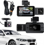TKMARS Dasch-Cam auto WiFi Dash Cam auto eesmise, tagumise ja k&uuml;lgmise kaameraga, 3 laia nurga &ouml;&ouml;vaatega ja IR-kaamerat 140&deg;/100&deg;/100&deg;, parkimisseire, liikumise j&auml;lgimine, gravitatsiooniandur, loop-salvestus