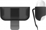 GEEKRIA juhtmeta k&otilde;rvaklappide &uuml;mbris, ultra kerge v&ouml;&ouml;klambri taskuhoidja, mis &uuml;hildub AirPod Pro, AirPod Pro 2 t&otilde;eliste juhtmeta k&otilde;rvaklappidega, laadimisport on juurdep&auml;&auml;setav (must) EBT9-01