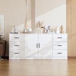 Caldion Sideboard, Chest of Drawers with 6 Drawers, Buffet Cabinet with 2 Doors, Buffet Chest of Drawers with Shelves, Kitchen Cabinet with Table Top, Buffet, Chest of Drawers for Living Room