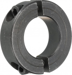 sourcing map Shaft Collar 1.18 Inch Bore Double Split Carbon Steel Clamping Collar Shaft Collar with Adjustment Screw Black