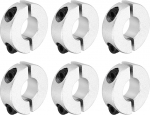 sourcing map Schaftmanschette, 13 mm Bohrung, doppelt geteilte Aluminiumlegierung, Klemmwellenmanschetten mit M4-Schraube f&uuml;r industrielle Automatisierung, F&ouml;rderbandsysteme, 6 St&uuml;ck